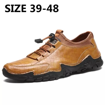 Мъжки Ежедневни обувки Обувки за шофиране Кожени Лоферы Мъжки обувки Модерен Горещи продажба Мокасини Обувки Голям размер 39-48