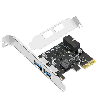Адаптер за карта за разширяване на USB 3.0 PCI-E, 2 USB порта 3 до PCIE, преходна карта PCI Express, 2A 19pin