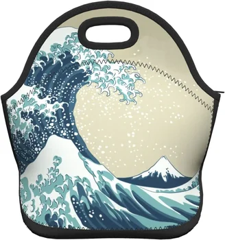 Чанта за обяд от неопрен Japan Wave, чанта за обяд, изолиран обяд-бокс за възрастни/деца/за пътуване/Пикник/работа