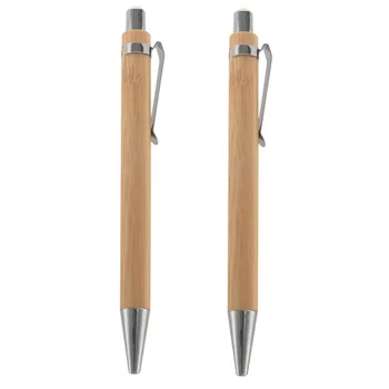 100ШТ Бамбук химикалка писалка Рекламни дръжка Дръжка за защита на околната среда Инструменти за писане