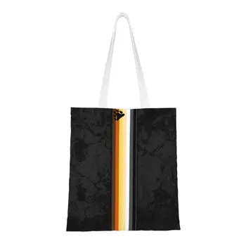 Чанта за пазаруване в ивица с флага гордост мечка-гая, холщовая чанта през рамо, преносими чанти за пазаруване в магазина за лесбийки ЛГБТ GLBT