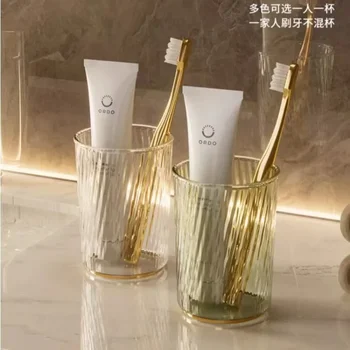 Лека луксозна двойка чаши за миене на зъбите С покритие покритие, пластмасови чаши за битови удобства на високо ниво, което не може да се разбиват