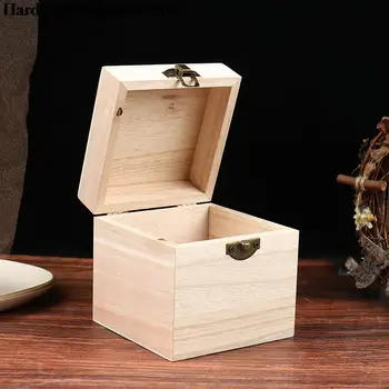 Ретро Дървена кутия Органайзер за съхранение на картички Ретро Ковчег за бижута Настолна Дървена сгъваем ръчен труд За съхранение на Ръчно изработени