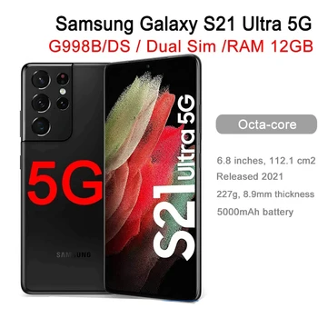 Оригинален Samsung Galaxy S21 Ultra 5G с две Sim-карти G998B/DS Глобалната версия 6.8 