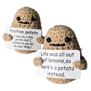 Сладък вязаная Положителна Картофи, вязаная Вълнена Кукла-картофи на една кука С положителни карточными декорации