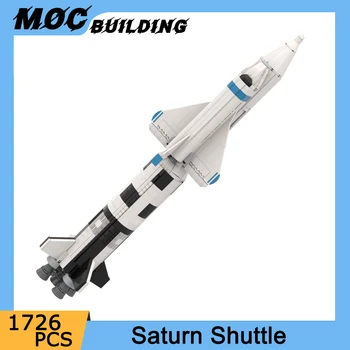 Космическа серия MOC Модел на совалката Saturn V Градивни елементи Изстрелване на ракети САМ Монтажни тухли Играчки за изследване на спътника на Коледни Подаръци