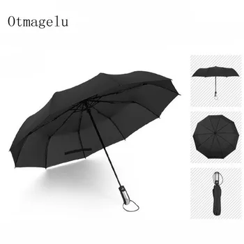 Трикуспидалната автоматичен чадър от дъжд, дамски Луксозни Ветроупорен автомобилни бизнес-чадъри с метална стойка от 10 на костите, чадър-титуляр