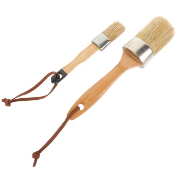 2 елемента Четка за рисуване с дървена дръжка, четка за оцветяване палубной четка, малярная четка за стена, ограда