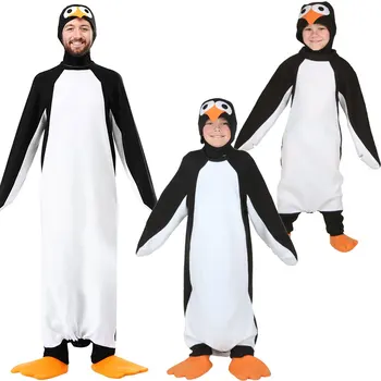 Детски костюми Ye ' s за Хелоуин за възрастни и деца, луксозни и елегантни костюми Мадагаскарского пингвин за родители и деца