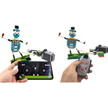 Програма за техническа RC APP, двигател, робот-танцьор, градивен елемент, съвместими с lego 9686 Wedo Education Kids Moc Bricks Toys