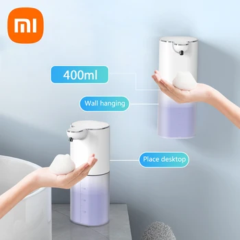 Автоматични дозатори за пенящегося сапун Xiaomi 400 мл Умна ръчно перална машина за баня с USB зареждане 2 В 1 за работния плот и на стената на
