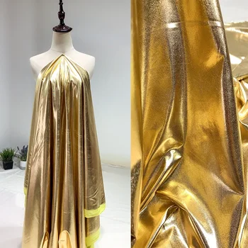 Светоотражающая лазер златна тъкан, еластична трикотажная плат, бронзирующая плат, на фона на сценични костюми, дизайнерски плат за дрехи