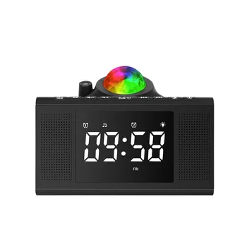 Digital alarm clock, проекционная лампа, Календар, което променя цвета си, Настолни часовници, Музика, Звезда подарък за деца, Вграден музикален плеър Bt