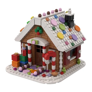 MOC Зимата Снежна къща, Коледни огнен пръстен, Селски пагода, модел градивен, Селски човечето къща, Тухли, Играчки, подаръци