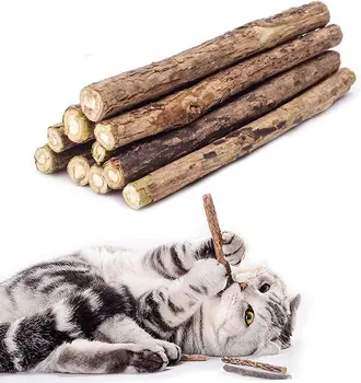 Пръчки коча Размер на 0.8 см * 11,7 см Натурални пръчици коча за Малки Средни котки Може да се поръси Играчки котешка мента