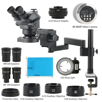 50X 100X Тринокулярный Стереомикроскоп, Определя Лост, Скоба За Багажник 48MP 4K 55MP HDMI USB VGA Видео Дигитален Микроскоп, Определени Камери