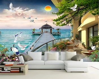 beibehang Потребителски тапети 3D Стерео Китайски пейзаж, телевизор, разтегателен, на фона на всекидневна, спалня, 3D тапети