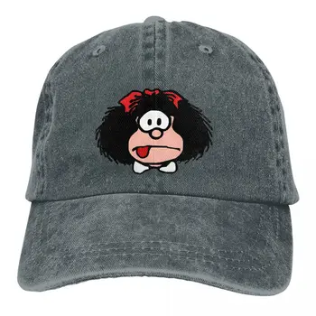 Обикновена папины шапки Класически дамски шапка с сенника бейзболни шапки Mafalda Мультяшная шапка с козирка