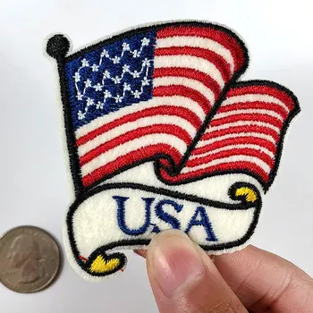 PGY U. S. A Националния Флаг на САЩ Бродерия Ленти за Дрехи и Железни Апликации Сам Палто Чанти, Шапки Етикети Parches