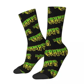 Новите дамски чорапи The Гърчовите със зелено лого, прекрасна реколта чорапи в стил пънк-рок високо качество на целия сезон