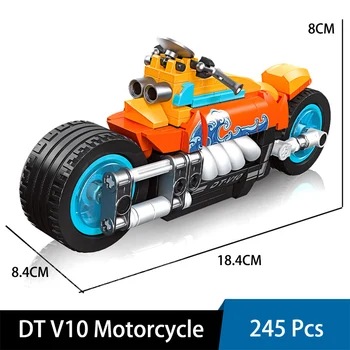MOC Високотехнологичен DT V10 Мотоциклет Състезателни Локомотив Строителни Блокове Модел за Сглобяване на Тухли, Играчки, Подаръци За Деца са Съвместими С LEGO