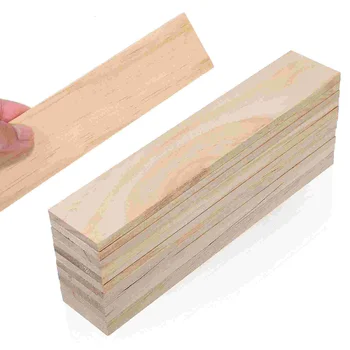 12 Бр Правоъгълна дъска от бор Сильвестрис Дървен блок Дървени блокове за дърворезба Малки табла за рафтове