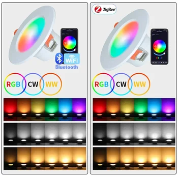 RGB Sasha WiFi Bluetooth LED Control APP Алекса Google Home 5 W 7 W 10 W 15 W ZigBee Умен Тавана Лампа Downlight-Вградени Прожектор