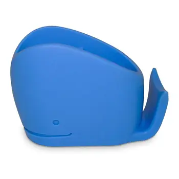 Креативен синьо-бял силиконов кит държач за четка за зъби Висококачествена стойка за съхранение на тоалетни принадлежности в банята Универсална за домашни принадлежности